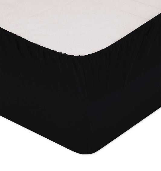 Maco-Satin fitted bed sheet SELECT BLACK - HomeFashion