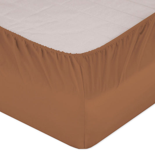 Maco-Satin fitted bed sheet SELECT CARAMEL - HomeFashion