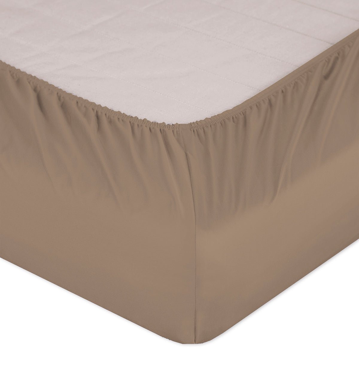 Maco-Satin fitted bed sheet SELECT TAUPE - HomeFashion