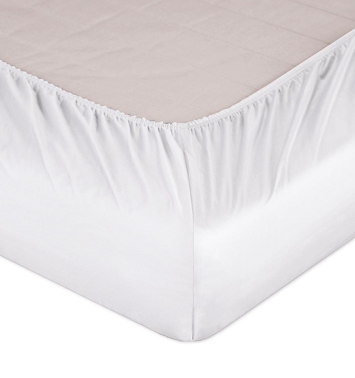 Maco-Satin fitted bed sheet SELECT WHITE - HomeFashion