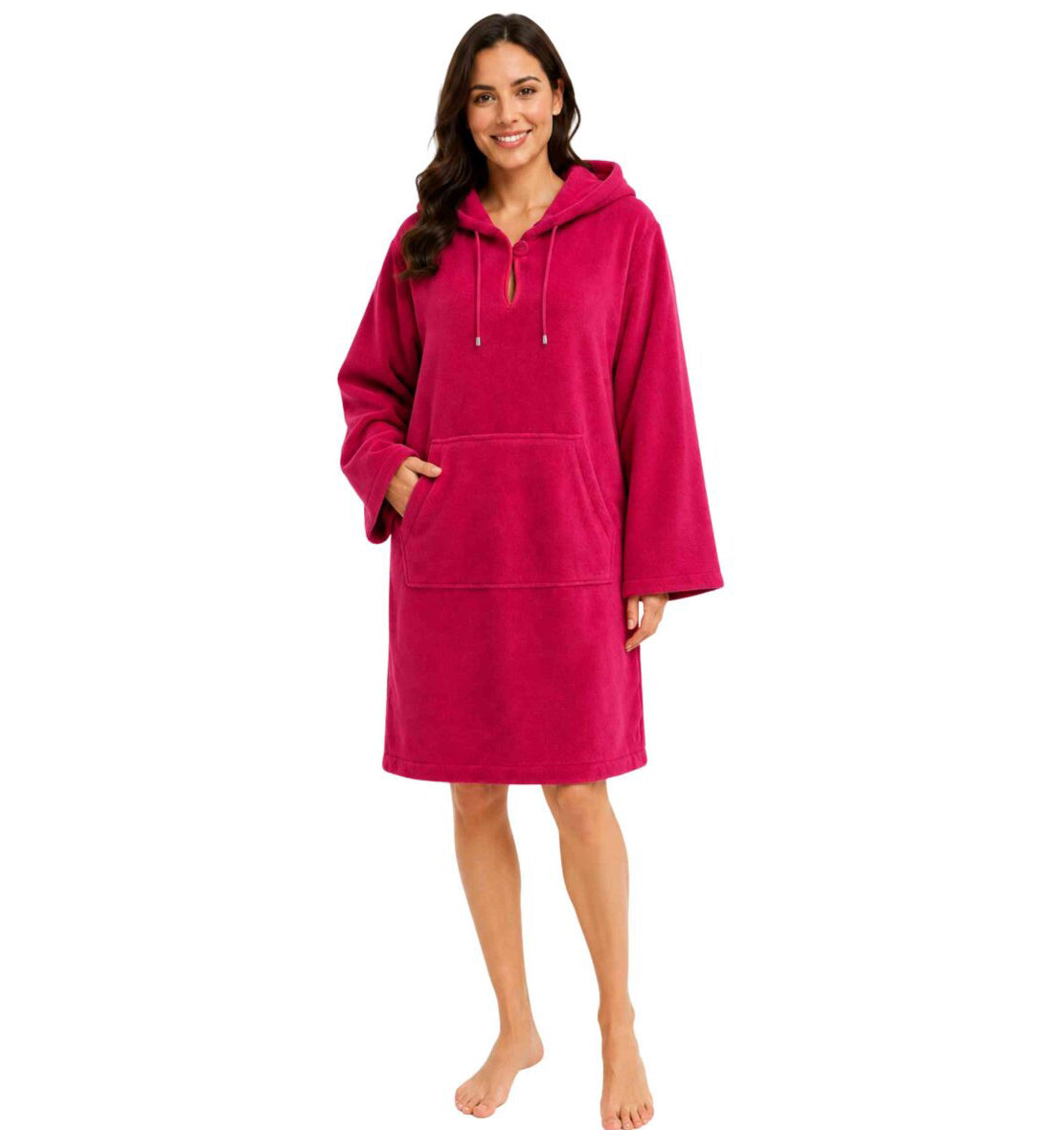 Women's Hooded Poncho MALU FUCHSIA