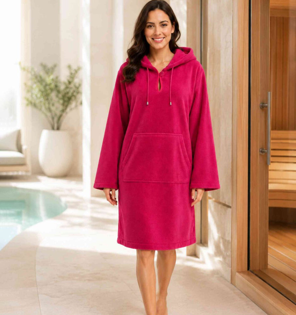 Women's Hooded Poncho MALU FUCHSIA