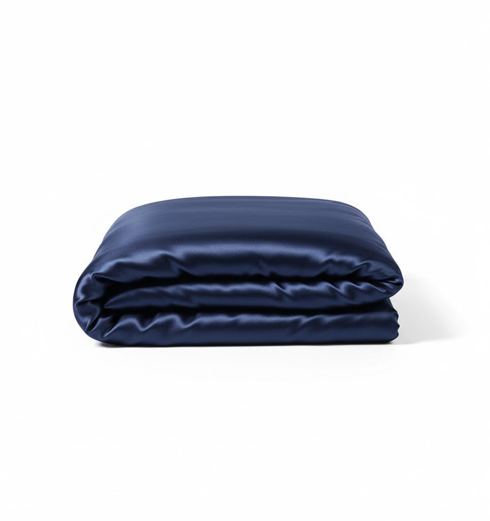 Mulberry silk duvet cover HELIOS NAVY BLUE - HomeFashion