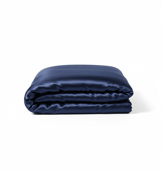 Mulberry silk duvet cover HELIOS NAVY BLUE - HomeFashion