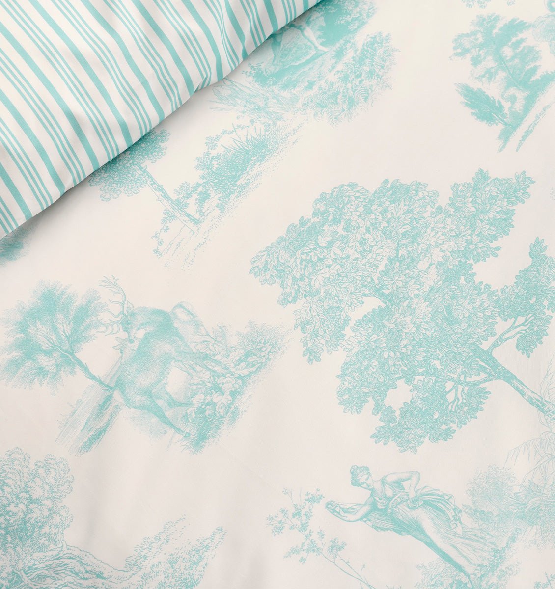 Percale duvet cover POESIE AQUA - HomeFashion