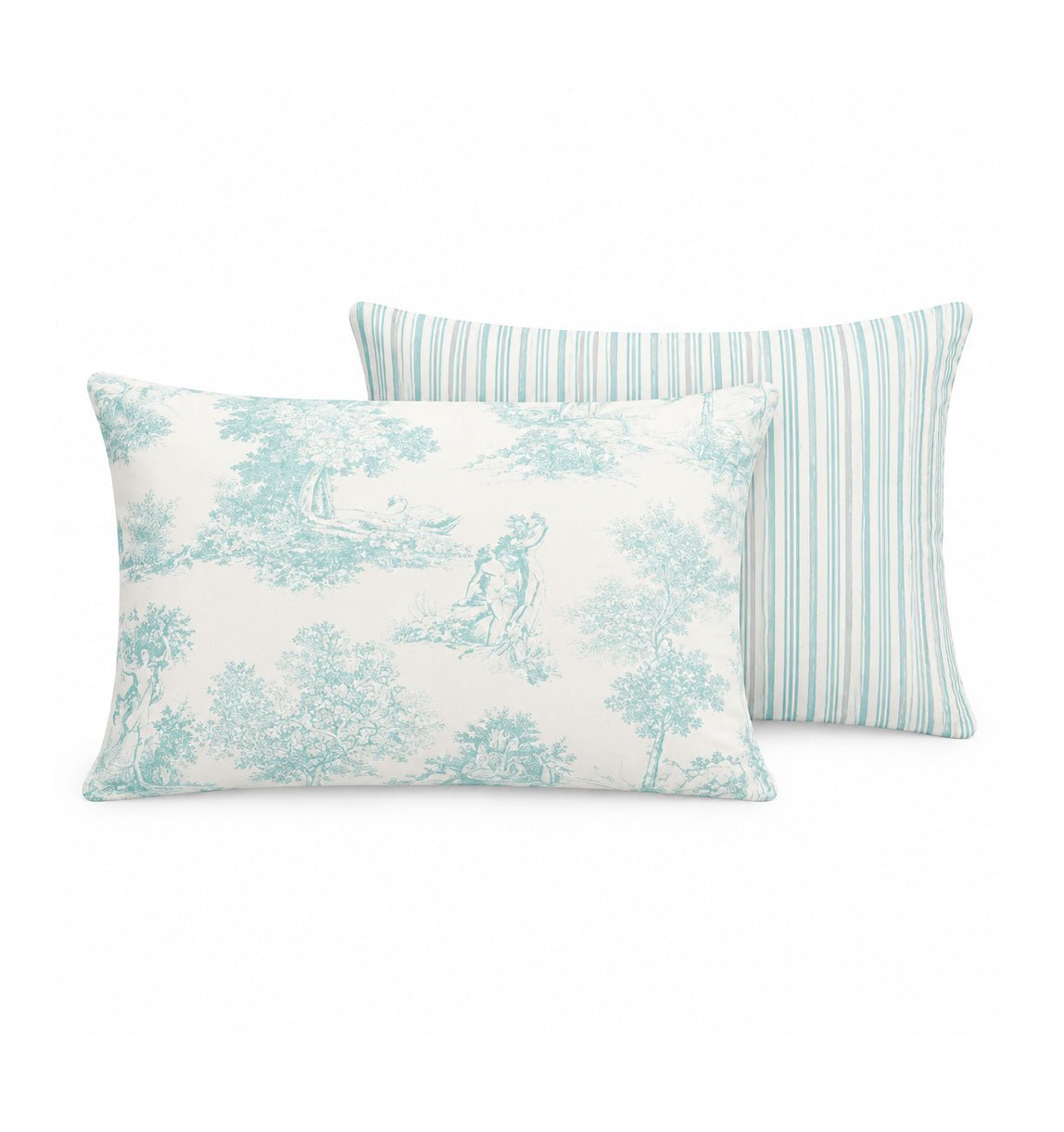 Percale pillowcase POESIE AQUA - HomeFashion