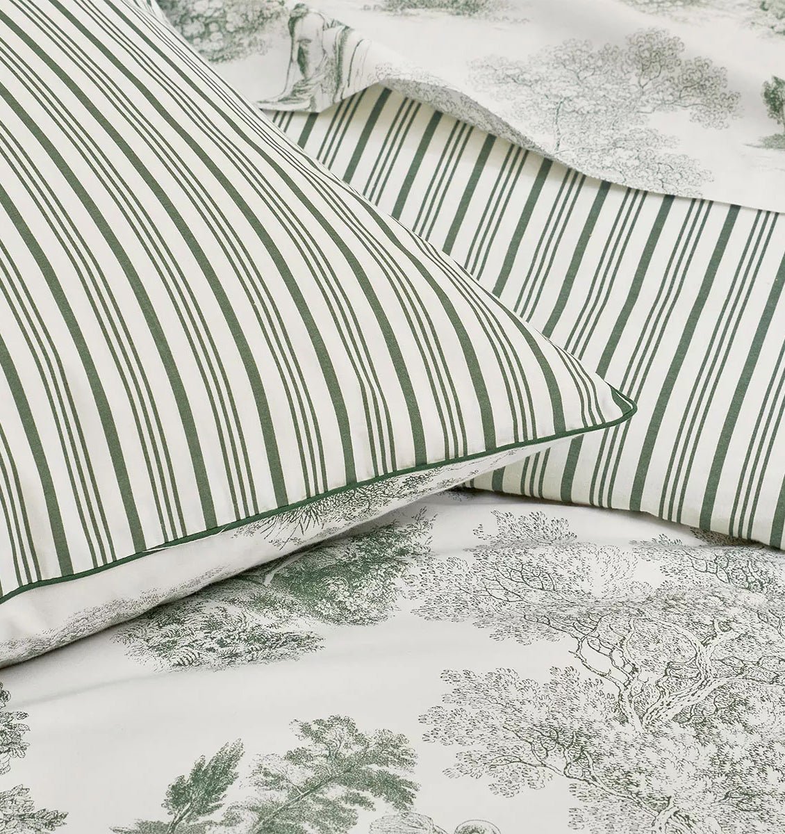 Percale pillowcase POESIE OLIVE - HomeFashion
