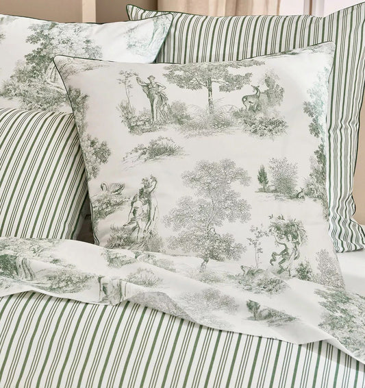 Percale pillowcase POESIE OLIVE - HomeFashion