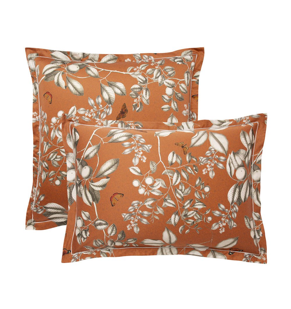 Pillowcase FLEURS D'ORANGER ROUILLE - HomeFashion