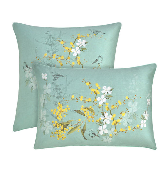 Pillowcase MIMOSAS D'ETE TURQUOISE - HomeFashion