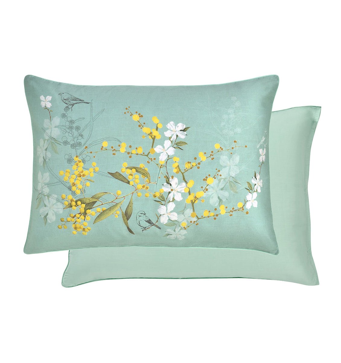 Pillowcase MIMOSAS D'ETE TURQUOISE - HomeFashion