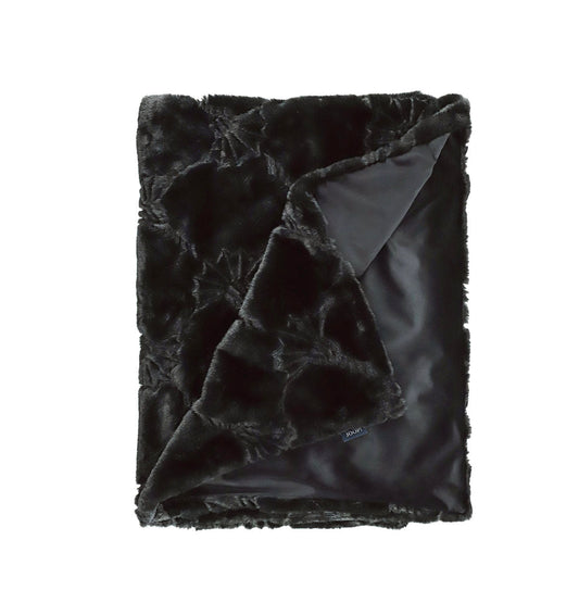 Plaid JOOP! COZY CORNFLOWER FAUX FUR BLACK - HomeFashion