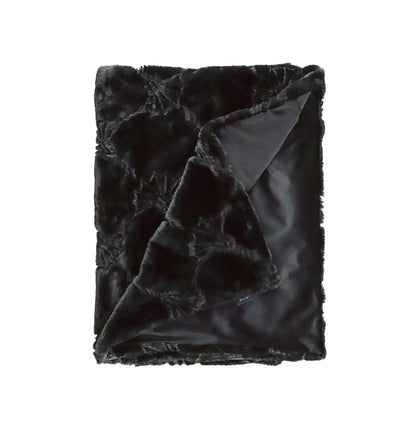 Plaid JOOP! COZY CORNFLOWER FAUX FUR BLACK - HomeFashion