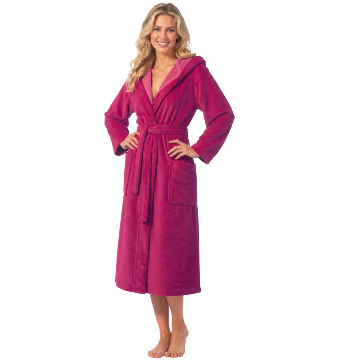 Plush Bamboo hooded bathrobe GEENA BERRY - HomeFashion