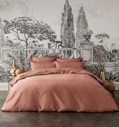Organic cotton satin duvet cover TEOPHILE TERRE - HomeFashion