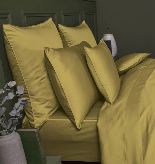 Premium satin duvet cover CURRY - HomeFashion