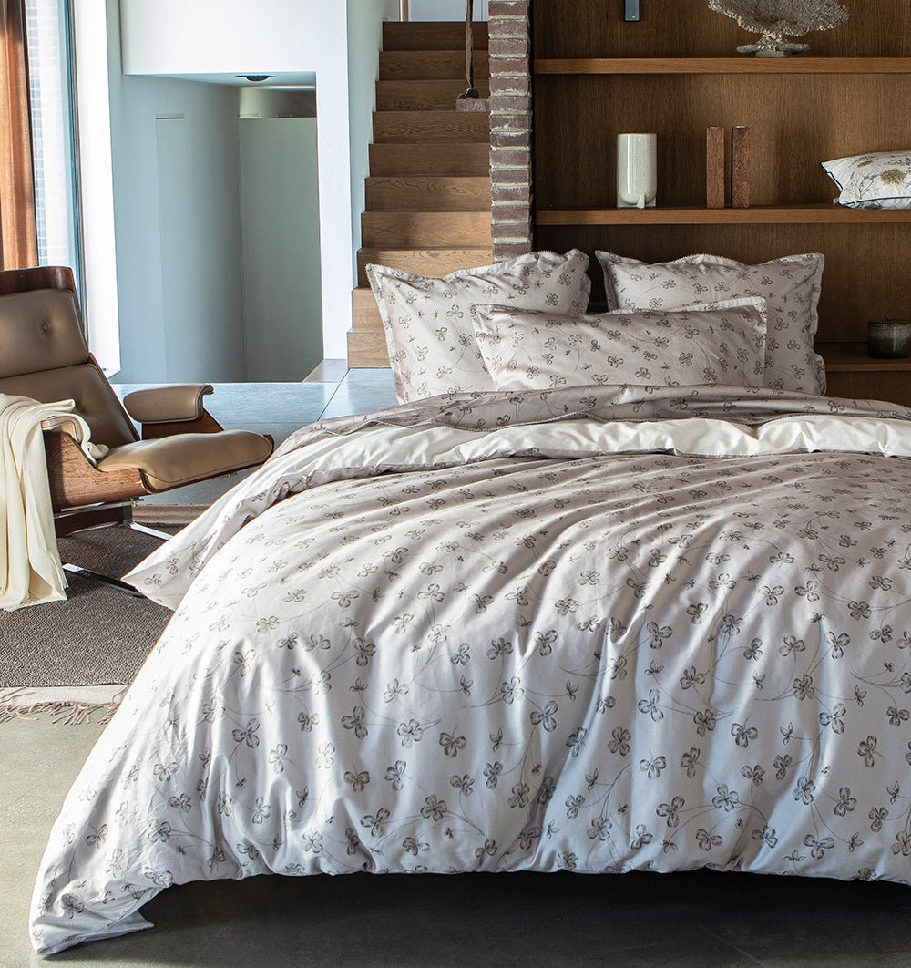 Premium satin duvet cover QUATRE FEUILLES - HomeFashion