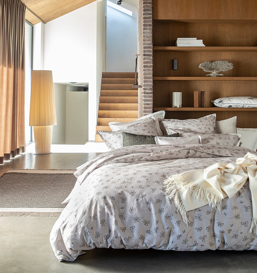Premium satin duvet cover QUATRE FEUILLES - HomeFashion
