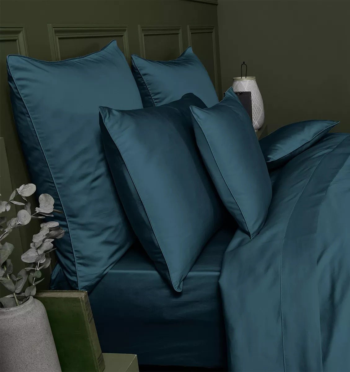 Premium satin duvet cover SLATE BLUE - HomeFashion
