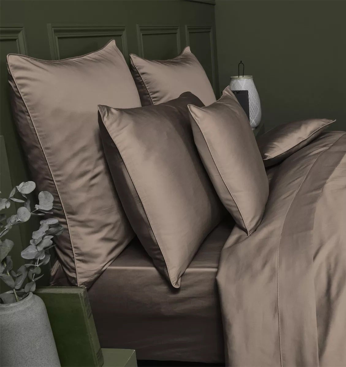 Premium satin duvet cover SMOKY PINKISH-BEIGE - HomeFashion