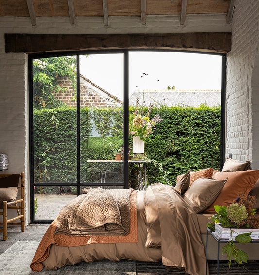 Organic cotton satin duvet cover TEOPHILE - HomeFashion