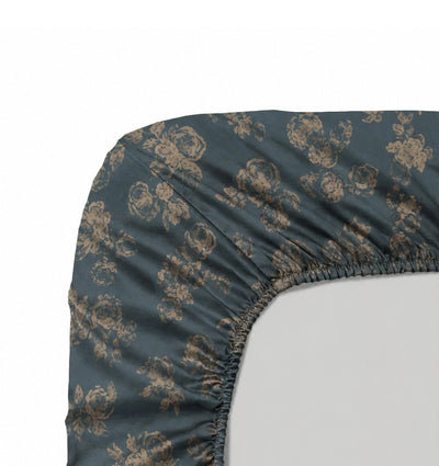 Premium satin fitted sheet AUTUMN ROSES - HomeFashion