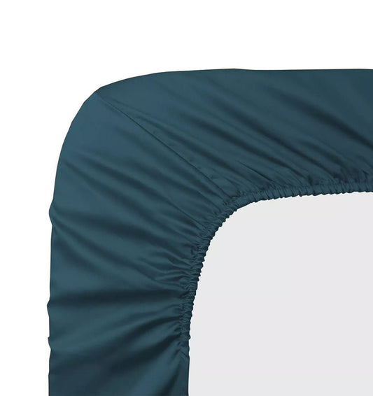 Premium satin fitted sheet SLATE BLUE - HomeFashion