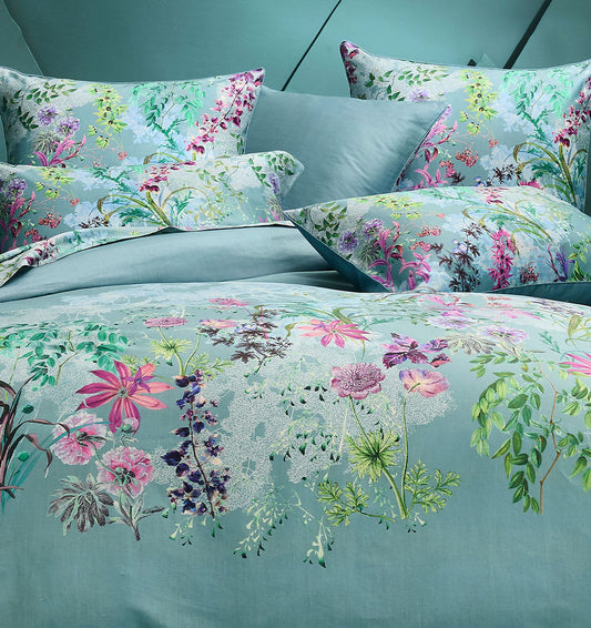 French satin duvet cover set FROSTED WOODY SHADES
