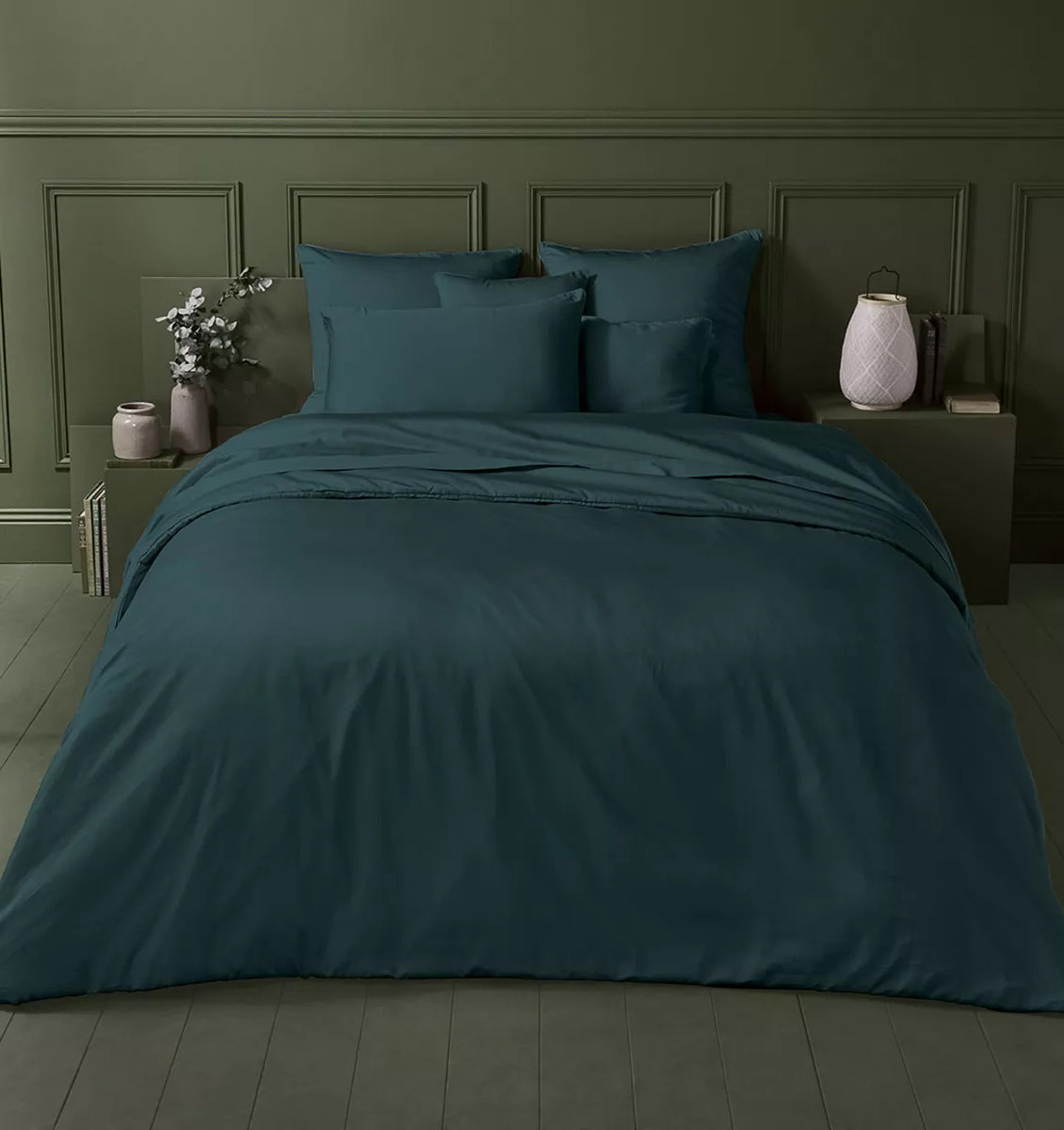 Premium satin duvet cover SLATE BLUE