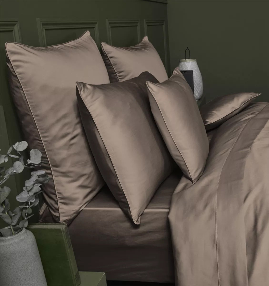 Premium satin duvet cover SMOKY PINKISH-BEIGE