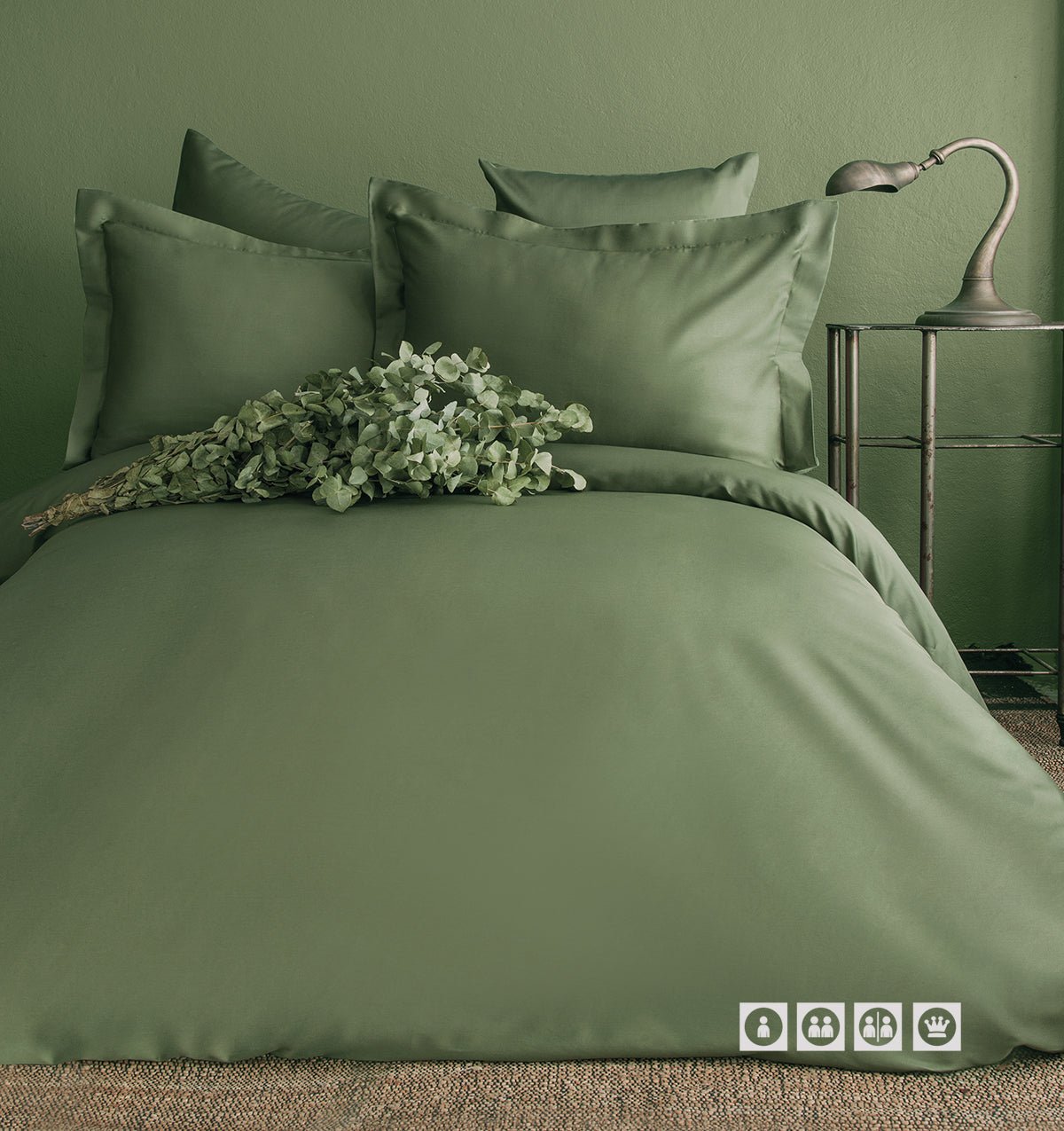 Sateen bedding set GREEN - HomeFashion