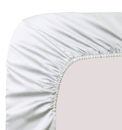 Satin bottom fitted bed sheet AVA UNI BLANC - HomeFashion