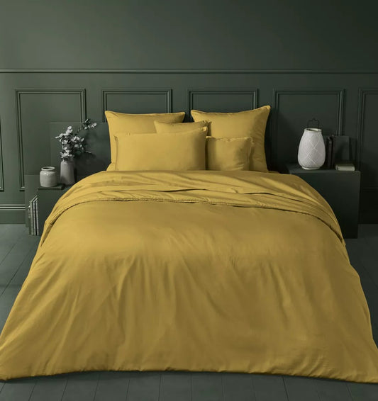 Satin duvet cover AVA UNI CURRY - HomeFashion