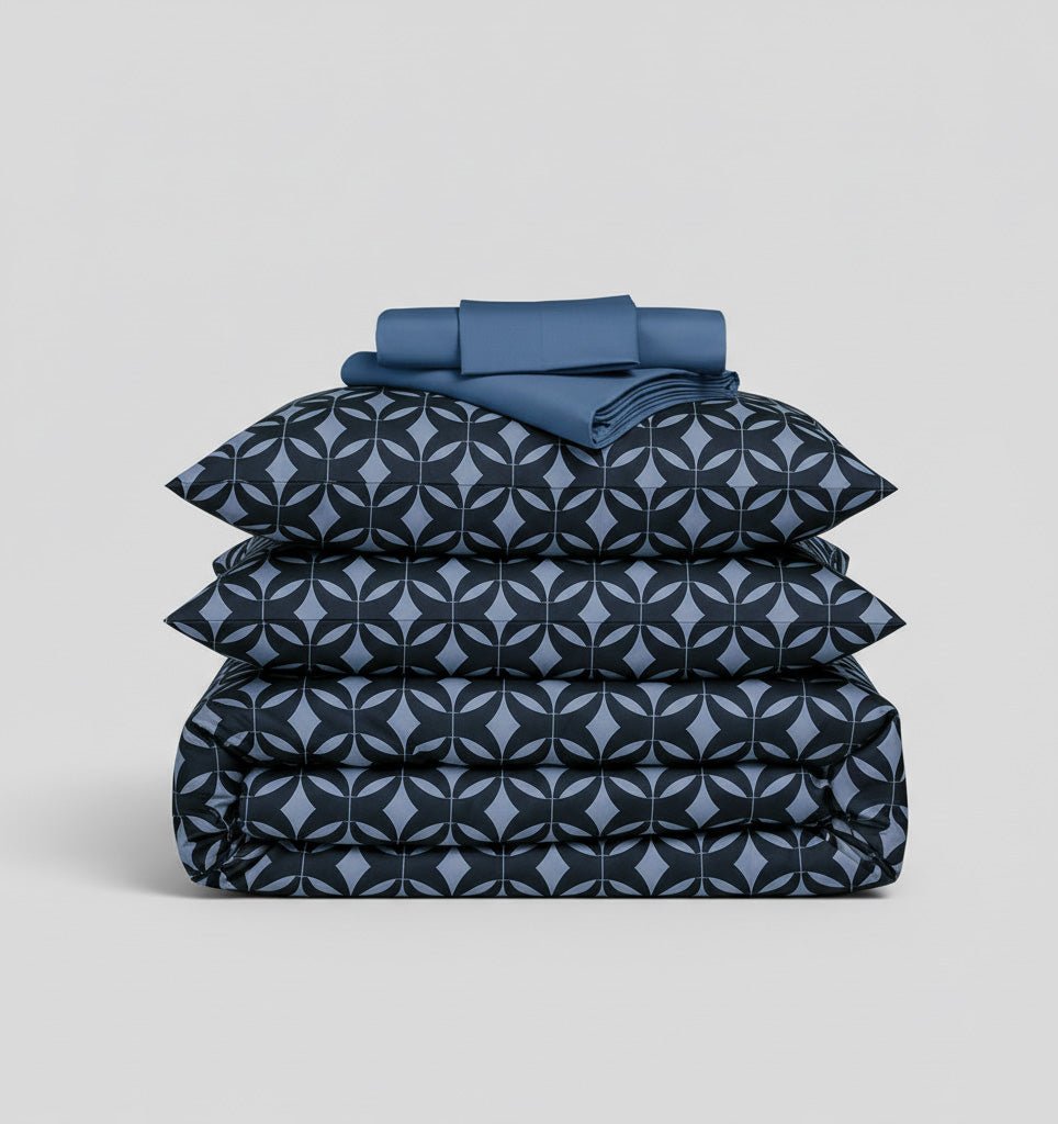 Satin Duvet Cover Set MONDO BLUE - HomeFashion