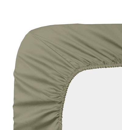 Satin bottom fitted sheet AVA UNI LICHEN - HomeFashion