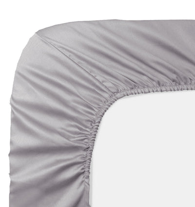 Satin bottom fitted sheet AVA UNI SOURIS - HomeFashion
