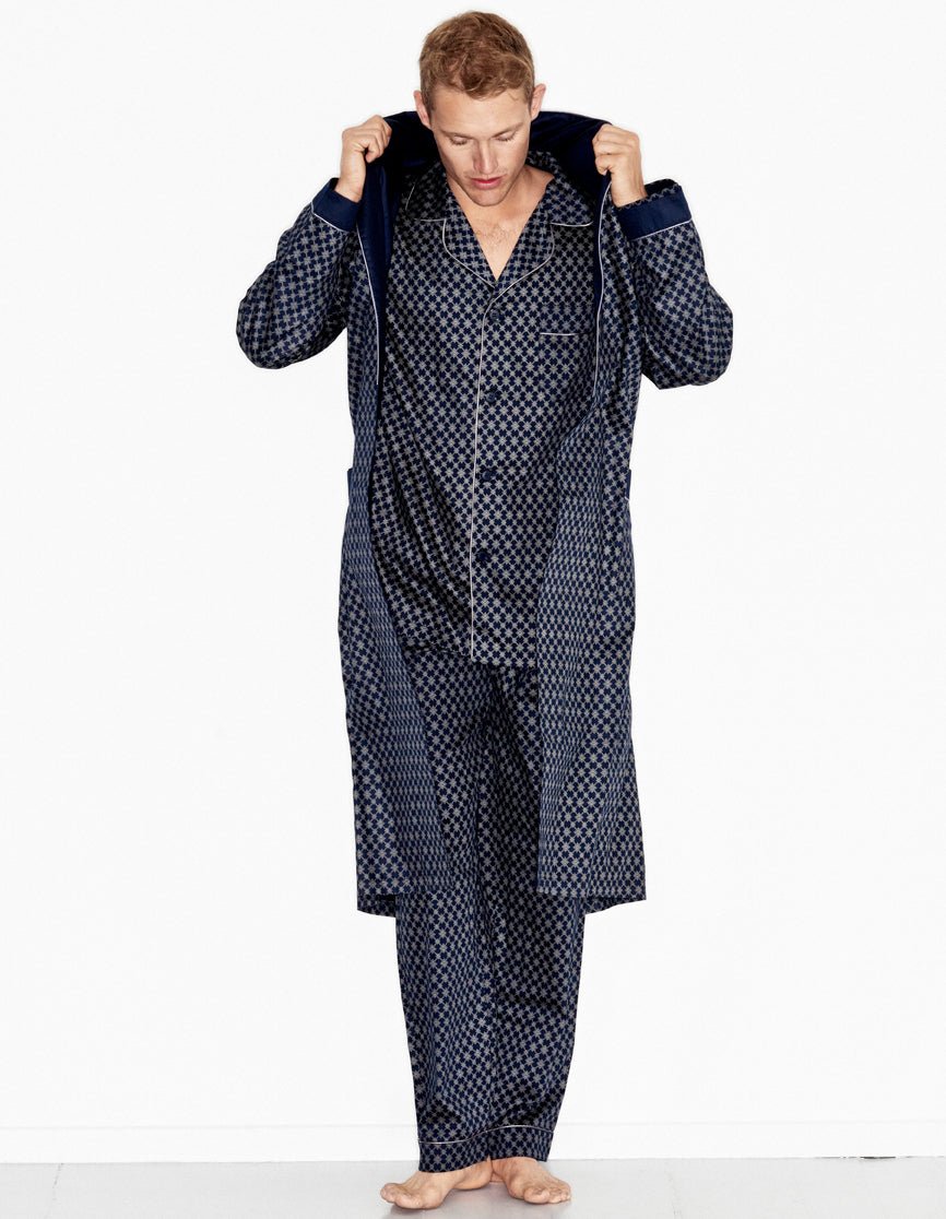 Satin pyjama organic cotton BLUE - HomeFashion