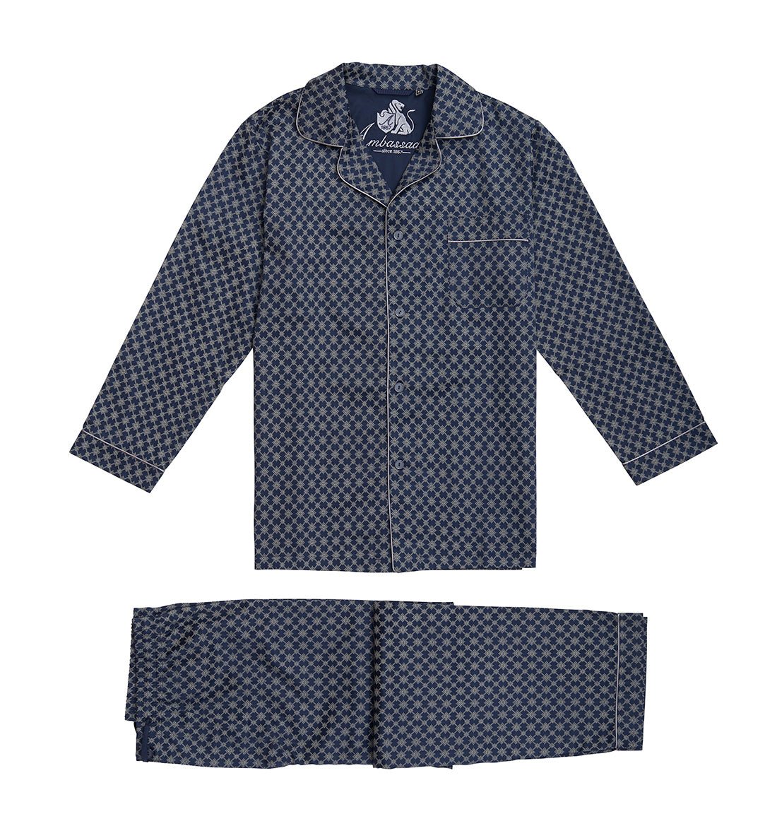 Satin pyjama organic cotton BLUE - HomeFashion