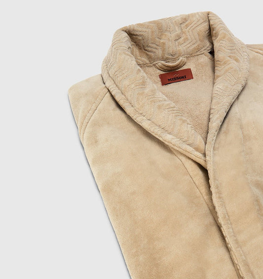 Shawl Collar Velour Bathrobe GIORGIO NATURAL - HomeFashion