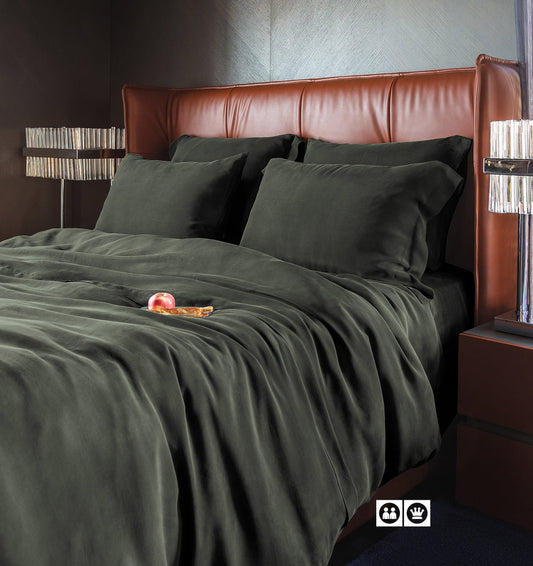 Vegan Silk bedding set JADE MOSS - HomeFashion